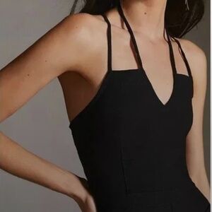 Anthropologie NWT Maeve The Colette Strappy Jumpsuit Black Size US 4